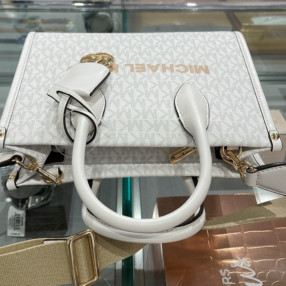 Michael Kors Mirella Small Signature Logo Shopper Top Zip Crossbody XBODY Bag MK - Picture 8 of 16